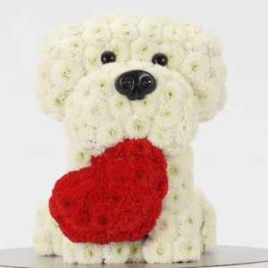 Игрушка из цветов "Собака с сердцем" art.24-60