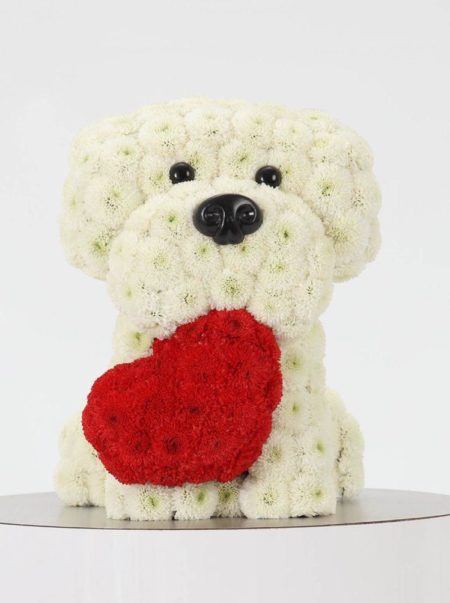 Игрушка из цветов "Собака с сердцем" art.24-60