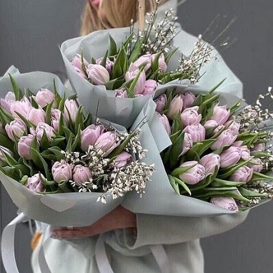 Букет из пионовидных роз Art.80 60 Букет тюльпанов art.011-61