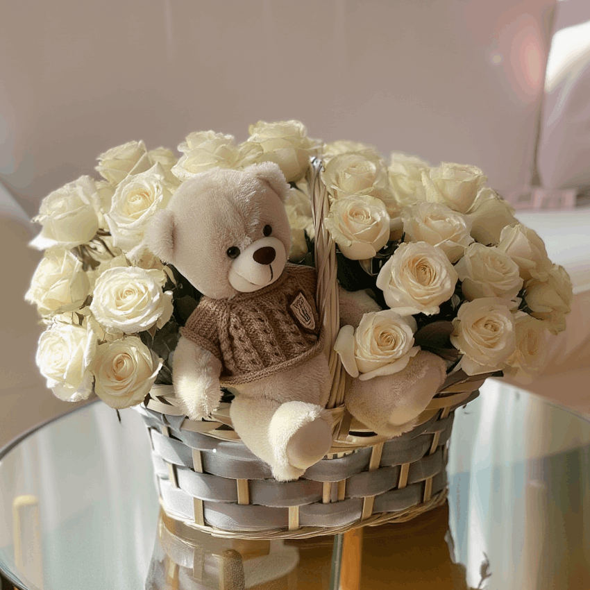 Корзина с цветами art. 02-223