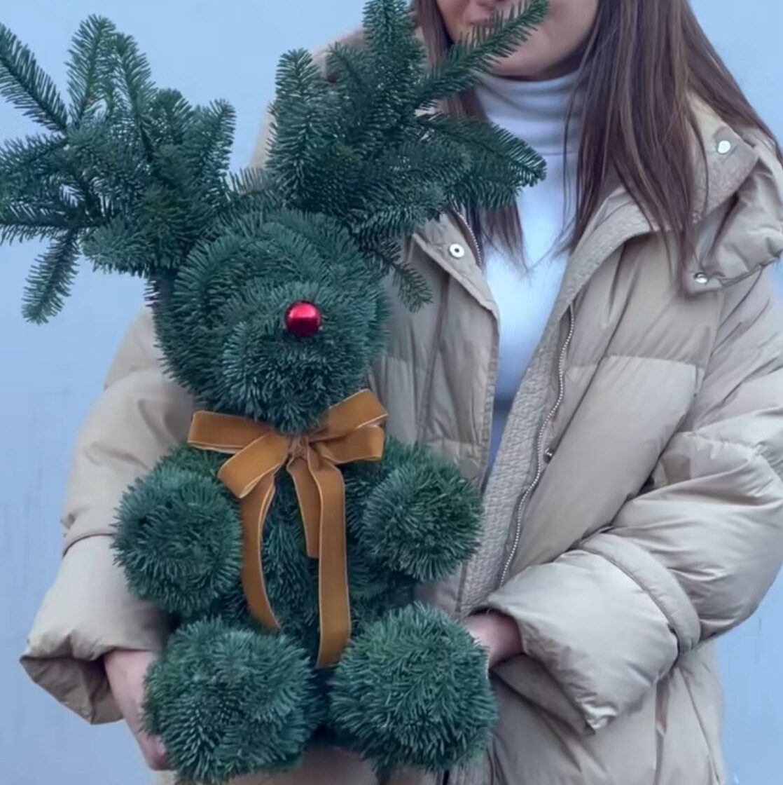 Новогодняя композиция олененок Рудольф Art. 30 459 Новогодняя композиция олененок Рудольф art. 30-459