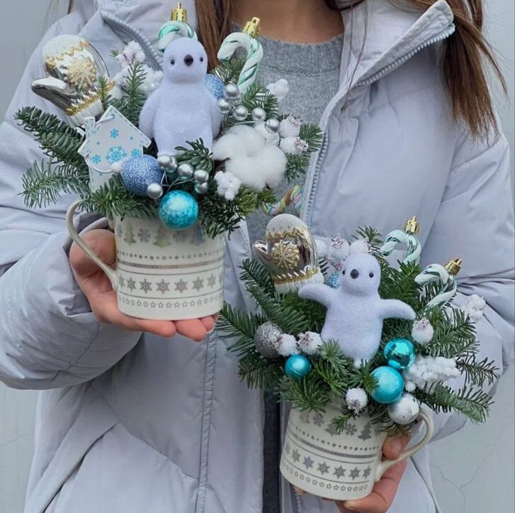 Новогодняя композиция в кружке art. 30-347