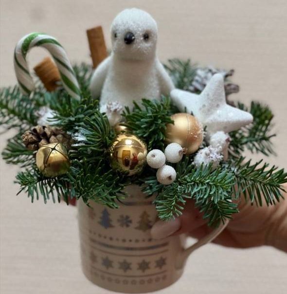 Новогодняя композиция в кружке art. 30-328