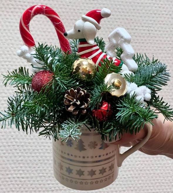 Новогодняя композиция в кружке art. 30-331