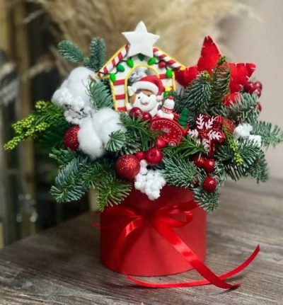 Новогодняя композиция в коробке art. 30-333