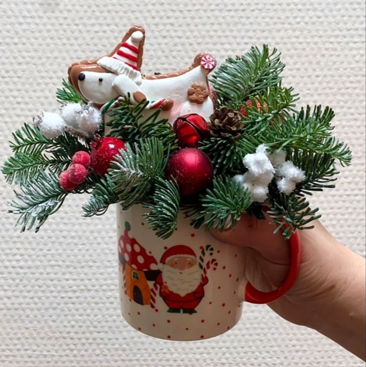 Новогодняя композиция в кружке art. 30-335